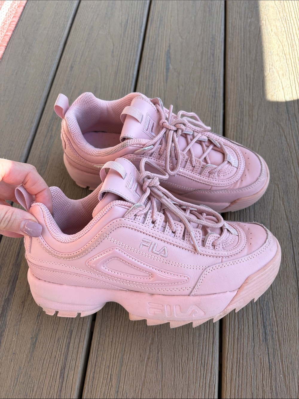 FILA Women's Chunky Low-Top Sneakers in Dusty Pink